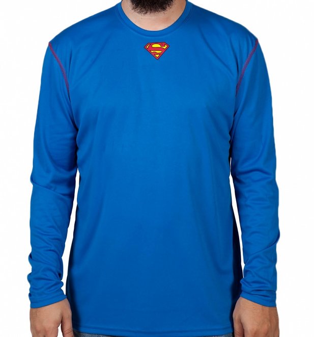 Men's Blue DC Comics Superman Long Sleeve Performance T-Shirt Men's Blue DC Comics Superman Long Sleeve Performance T-Shirt