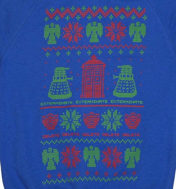 Men's Blue Doctor Who Fair Isle Knit Design Sweater Men's Blue Doctor Who Fair Isle Knit Design Sweater