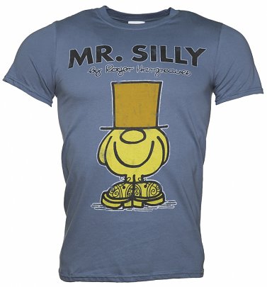 Men's Blue Mr Men Mr Silly T-Shirt Men's Blue Mr Men Mr Silly T-Shirt