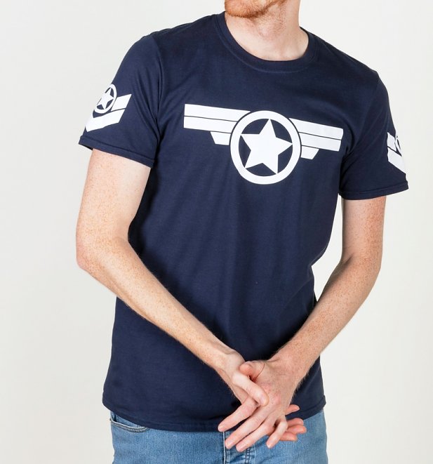 Men's Captain America Super Soldier Navy T-Shirt