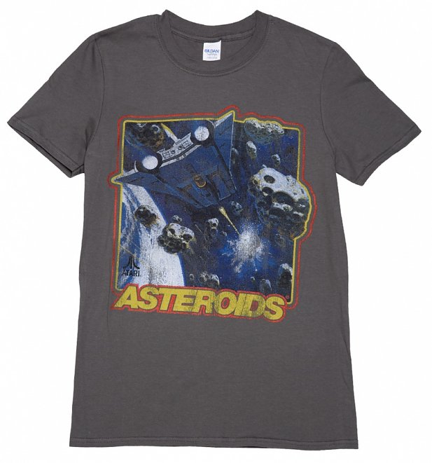 Men's Charcoal Atari Asteroids T-Shirt Men's Charcoal Atari Asteroids T-Shirt