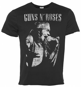 Men's Charcoal Guns N Roses Axl Rose T-Shirt from Amplified Men's Charcoal Guns N Roses Axl Rose T-Shirt from Amplified