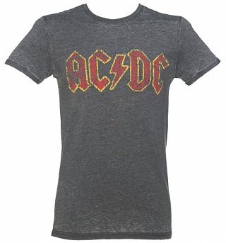 Men's Charcoal Burnout AC/DC Logo T-Shirt Men's Charcoal Burnout AC/DC Logo T-Shirt