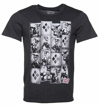 Men's Charcoal DC Comics Harley Quinn Photobooth T-Shirt Men's Charcoal DC Comics Harley Quinn Photobooth T-Shirt