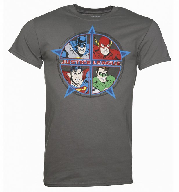 Men's Charcoal DC Comics Justice League T-Shirt Men's Charcoal DC Comics Justice League T-Shirt