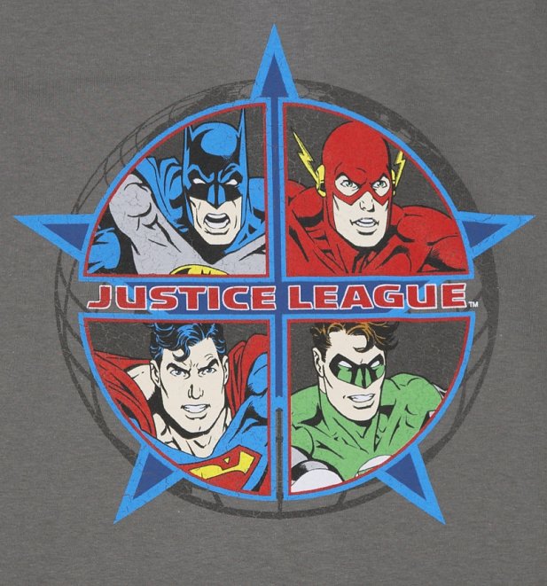Men's Charcoal DC Comics Justice League T-Shirt Men's Charcoal DC Comics Justice League T-Shirt