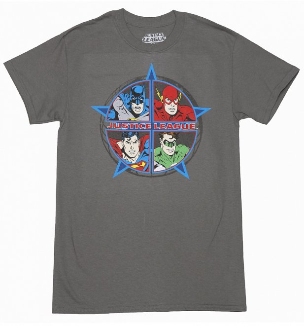 Men's Charcoal DC Comics Justice League T-Shirt Men's Charcoal DC Comics Justice League T-Shirt