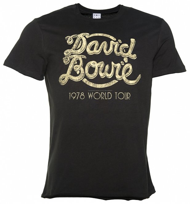 Men's Charcoal David Bowie 1978 World Tour T-Shirt from Amplified Men's Charcoal David Bowie 1978 World Tour T-Shirt from Amplified