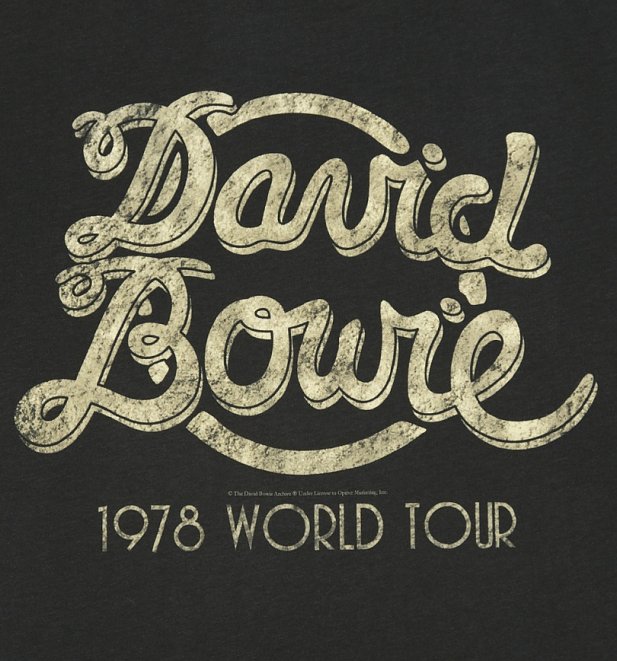 Men's Charcoal David Bowie 1978 World Tour T-Shirt from Amplified Men's Charcoal David Bowie 1978 World Tour T-Shirt from Amplified