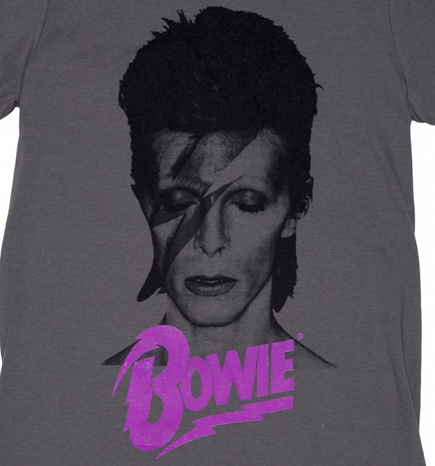 Men's Charcoal David Bowie Aladdin Sane T-Shirt Men's Charcoal David Bowie Aladdin Sane T-Shirt