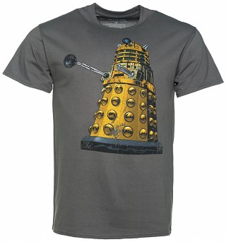 Men's Charcoal Doctor Who Distressed Dalek T-Shirt Men's Charcoal Doctor Who Distressed Dalek T-Shirt
