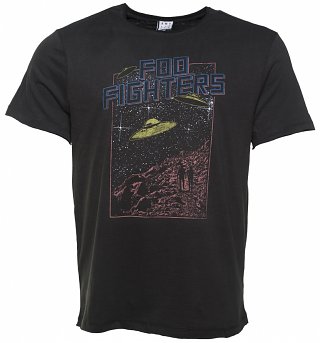 Men's Charcoal Foo Fighters Flying Saucers T-Shirt from Amplified Men's Charcoal Foo Fighters Flying Saucers T-Shirt from Amplified