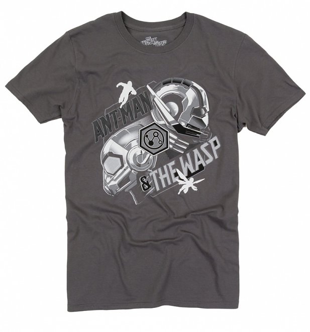 Men's Charcoal Grey Ant-Man And The Wasp Heads T-Shirt Men's Charcoal Grey Ant-Man And The Wasp Heads T-Shirt