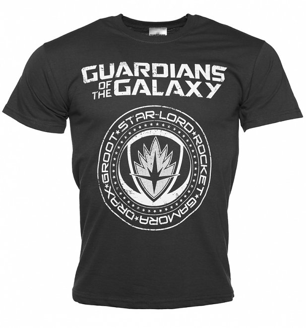Men's Charcoal Guardians of The Galaxy Crest Logo T-Shirt Men's Charcoal Guardians of The Galaxy Crest Logo T-Shirt