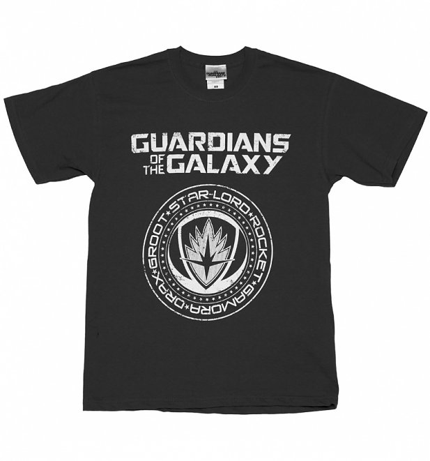 Men's Charcoal Guardians of The Galaxy Crest Logo T-Shirt Men's Charcoal Guardians of The Galaxy Crest Logo T-Shirt