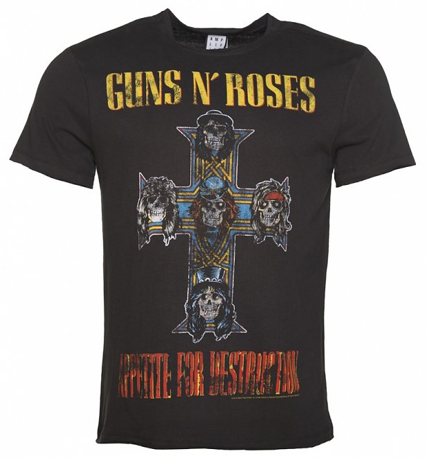 Men's Charcoal Guns N' Roses Appetite For Destruction T-Shirt from Amplified Men's Charcoal Guns N' Roses Appetite For Destruction T-Shirt from Amplified