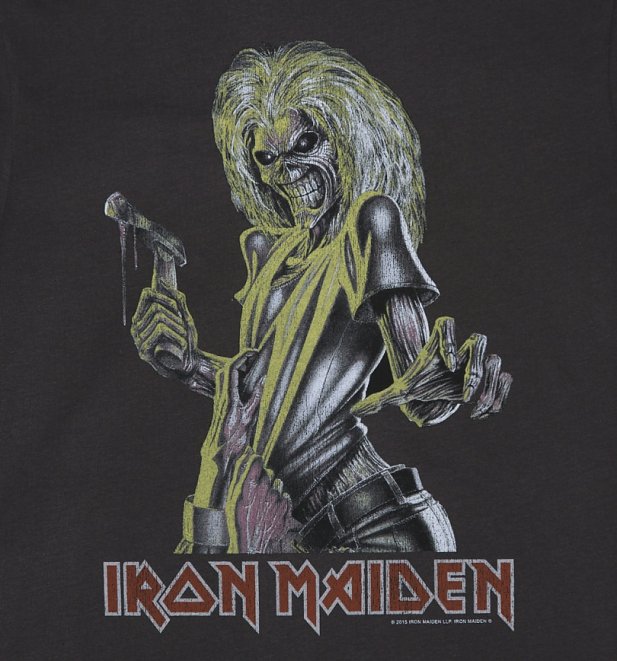 Men's Charcoal Iron Maiden Killers T-Shirt from Amplified Men's Charcoal Iron Maiden Killers T-Shirt from Amplified