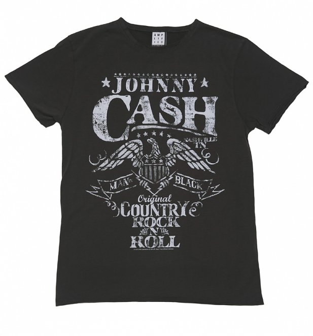 Men's Charcoal Johnny Cash Eagle T-Shirt from Amplified Men's Charcoal Johnny Cash Eagle T-Shirt from Amplified
