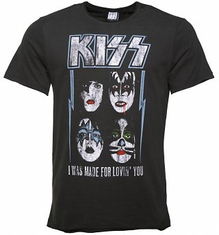 Men's Charcoal KISS I Was Made For Lovin' You T-Shirt from Amplified Men's Charcoal KISS I Was Made For Lovin' You T-Shirt from Amplified