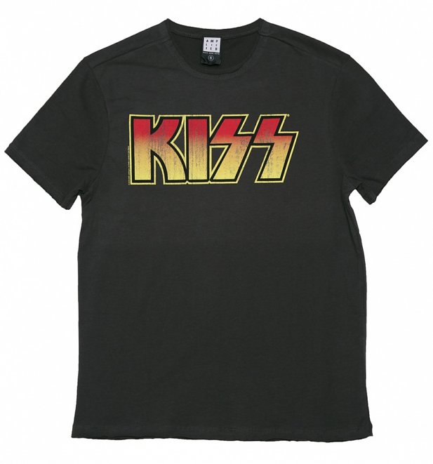Men's Charcoal KISS Logo T-Shirt from Amplified Men's Charcoal KISS Logo T-Shirt from Amplified