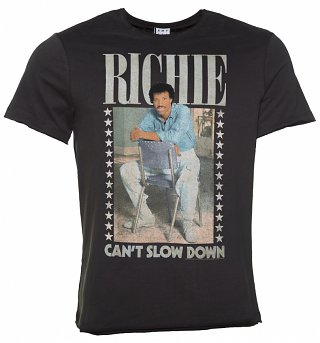 Men's Charcoal Lionel Richie Can't Slow Down T-Shirt from Amplified Men's Charcoal Lionel Richie Can't Slow Down T-Shirt from Amplified