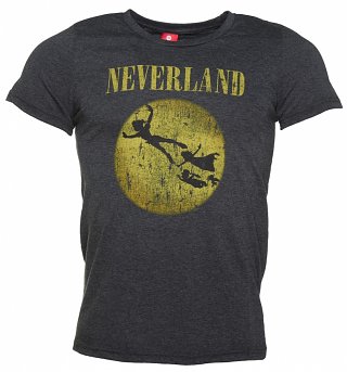 Men's Charcoal Marl Disney Peter Pan Neverland T-Shirt Men's Charcoal Marl Disney Peter Pan Neverland T-Shirt