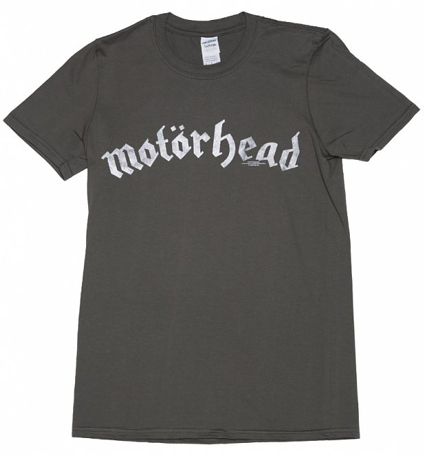 Men's Charcoal Motorhead Distressed Logo T-Shirt