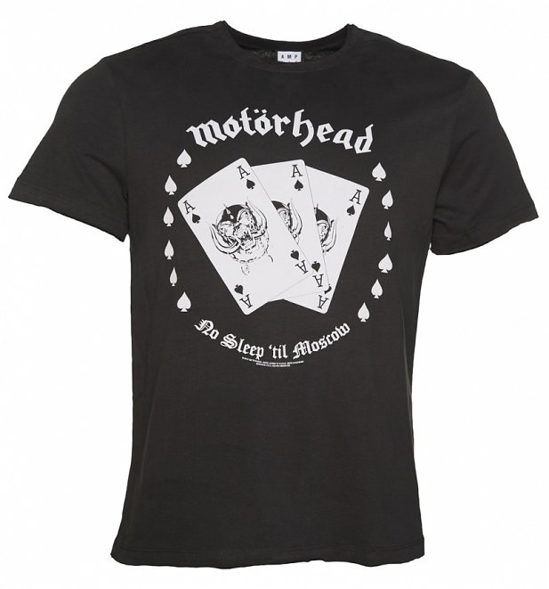 Men's Charcoal Motorhead Ace Of Spades T-Shirt from Amplified Men's Charcoal Motorhead Ace Of Spades T-Shirt from Amplified
