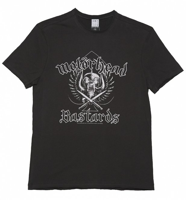 Men's Charcoal Motorhead Bastards T-Shirt from Amplified Men's Charcoal Motorhead Bastards T-Shirt from Amplified