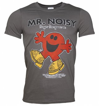 Men's Charcoal Mr Noisy Mr Men T-Shirt Men's Charcoal Mr Noisy Mr Men T-Shirt