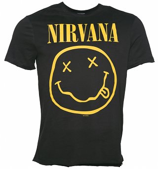 Men's Charcoal Nirvana Smiley T-Shirt from Amplified Men's Charcoal Nirvana Smiley T-Shirt from Amplified