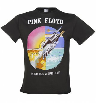 Men's Charcoal Pink Floyd Wish You Were Here T-Shirt from Amplified Men's Charcoal Pink Floyd Wish You Were Here T-Shirt from Amplified