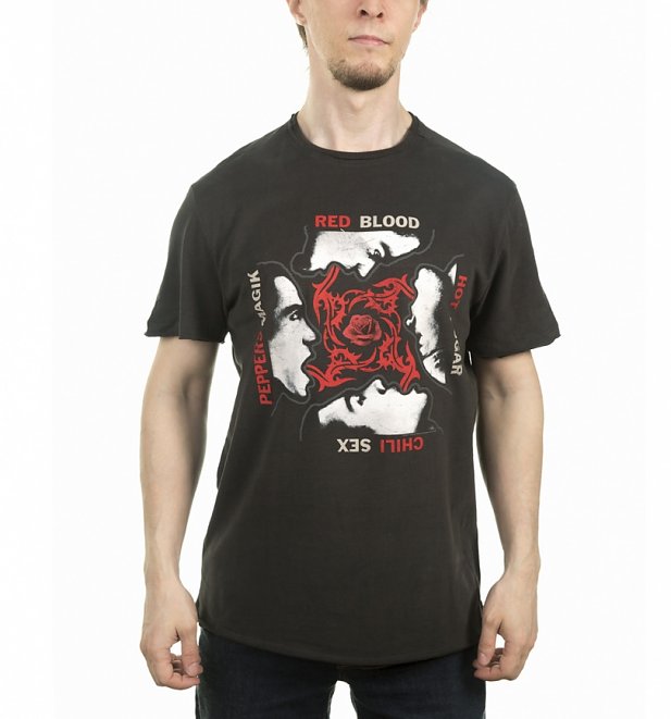 Men's Charcoal Red Hot Chili Peppers Blood Sugar Sex Magik T-Shirt from Amplified Men's Charcoal Red Hot Chili Peppers Blood Sugar Sex Magik T-Shirt from Amplified