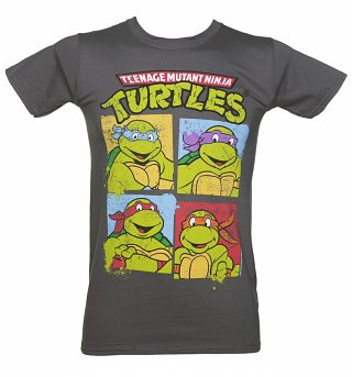 Men's Charcoal Teenage Mutant Ninja Turtles Characters T-Shirt Men's Charcoal Teenage Mutant Ninja Turtles Characters T-Shirt