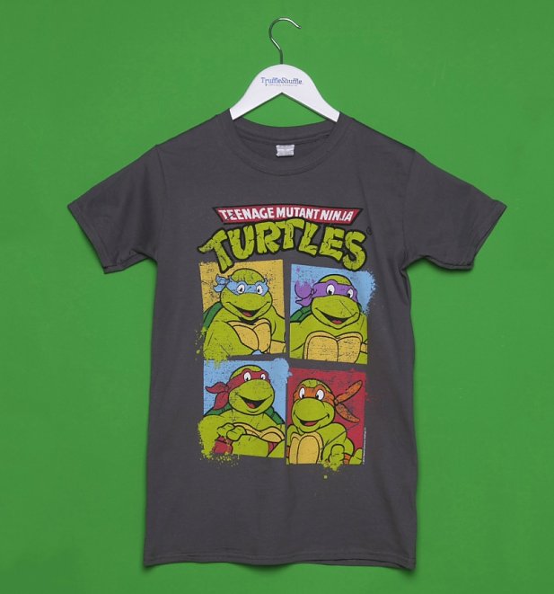 Men's Charcoal Teenage Mutant Ninja Turtles Characters T-Shirt Men's Charcoal Teenage Mutant Ninja Turtles Characters T-Shirt