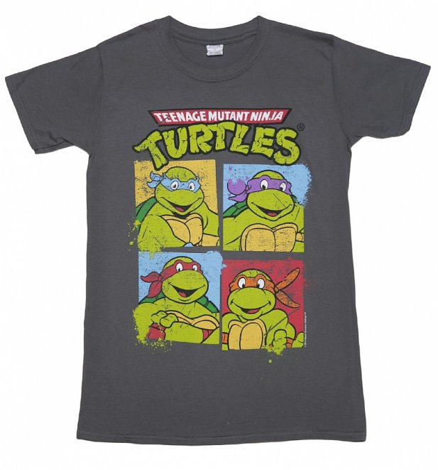 Men's Charcoal Teenage Mutant Ninja Turtles Characters T-Shirt Men's Charcoal Teenage Mutant Ninja Turtles Characters T-Shirt