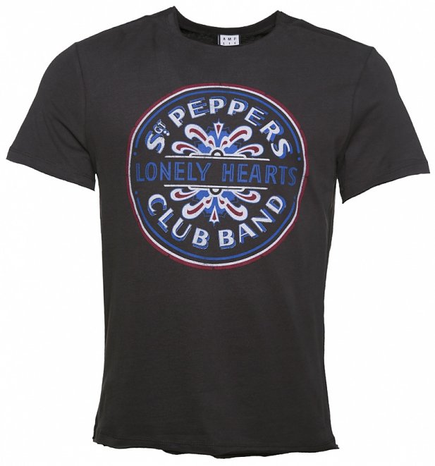 Men's Charcoal The Beatles Sgt Pepper T-Shirt from Amplified Men's Charcoal The Beatles Sgt Pepper T-Shirt from Amplified