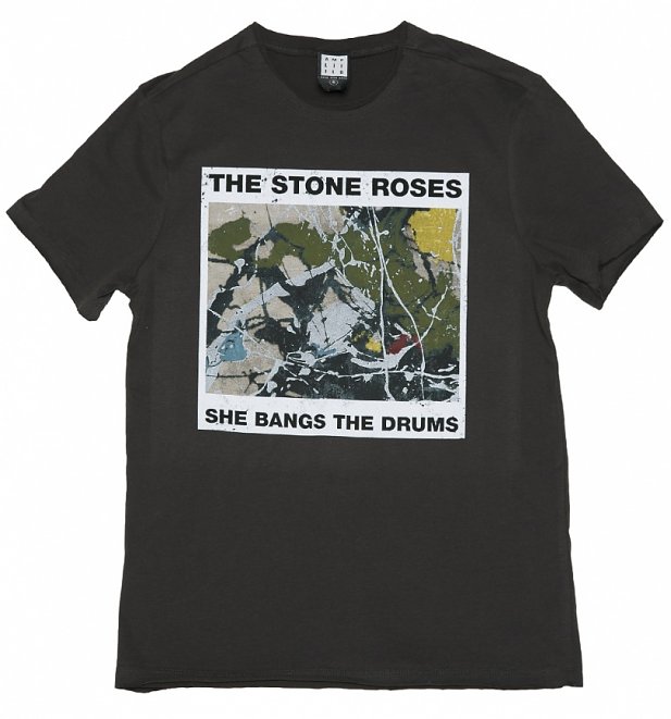 Men's Charcoal The Stone Roses She Bangs The Drums T-Shirt from Amplified Men's Charcoal The Stone Roses She Bangs The Drums T-Shirt from Amplified