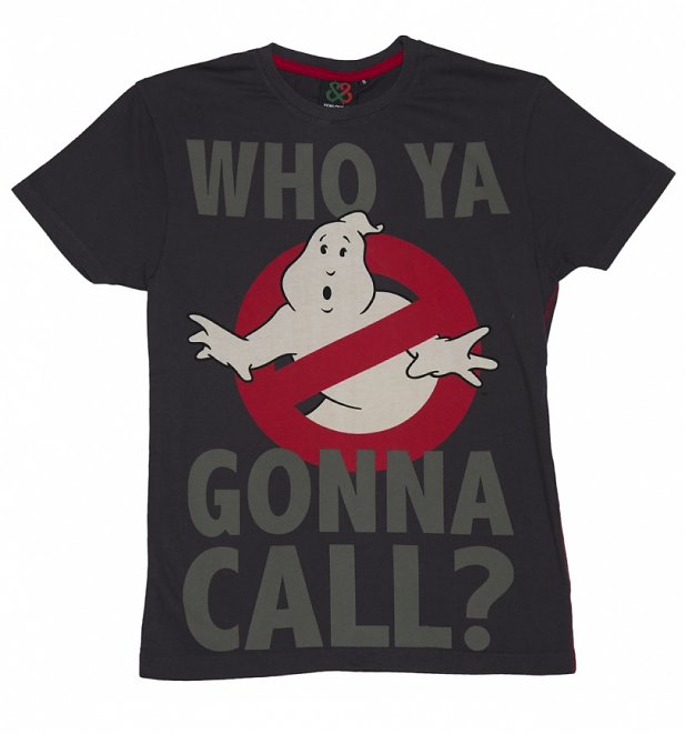 Men's Charcoal Who Ya Gonna Call Ghostbusters T-Shirt from For Love & Money Men's Charcoal Who Ya Gonna Call Ghostbusters T-Shirt from For Love & Money