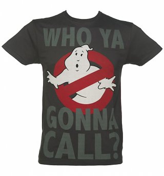 Men's Charcoal Who Ya Gonna Call Ghostbusters T-Shirt from For Love & Money Men's Charcoal Who Ya Gonna Call Ghostbusters T-Shirt from For Love & Money
