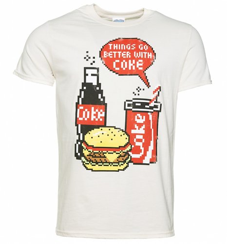 Men's Coca-Cola Pixels Ecru T-Shirt Men's Coca-Cola Pixels Ecru T-Shirt