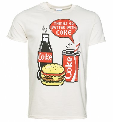 Men's Coca-Cola Pixels Ecru T-Shirt Men's Coca-Cola Pixels Ecru T-Shirt