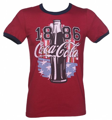 Men's Coca-Cola US Flag Ringer T-Shirt Men's Coca-Cola US Flag Ringer T-Shirt