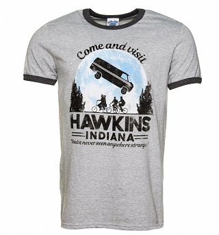 Come and Visit Hawkins Indiana Stranger Things Inspired Ringer T-Shirt Come and Visit Hawkins Indiana Stranger Things Inspired Ringer T-Shirt