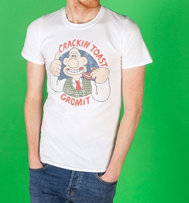 Men's Crackin' Toast Gromit White T-Shirt Men's Crackin' Toast Gromit White T-Shirt