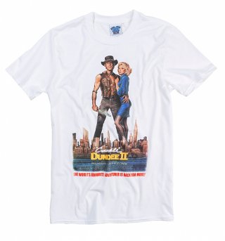 Men's Crocodile Dundee II Movie Poster White T-Shirt Men's Crocodile Dundee II Movie Poster White T-Shirt