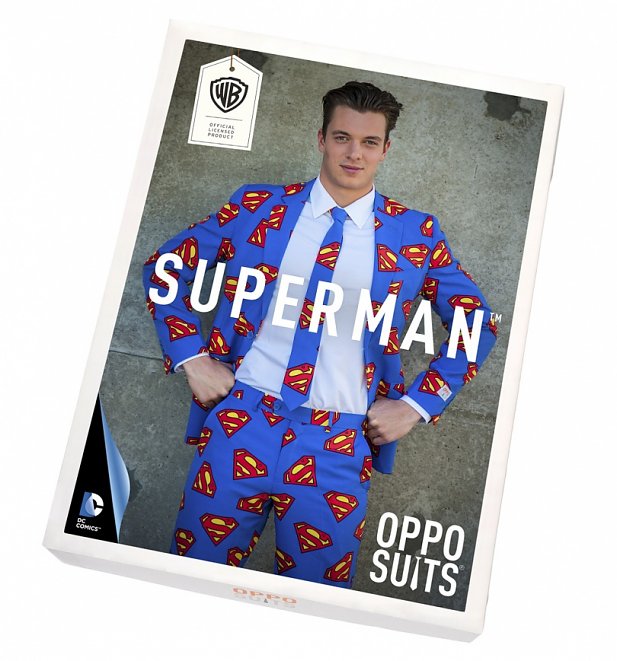 Men's DC Comics Superman Logo Suit With Tie from OppoSuits Men's DC Comics Superman Logo Suit With Tie from OppoSuits