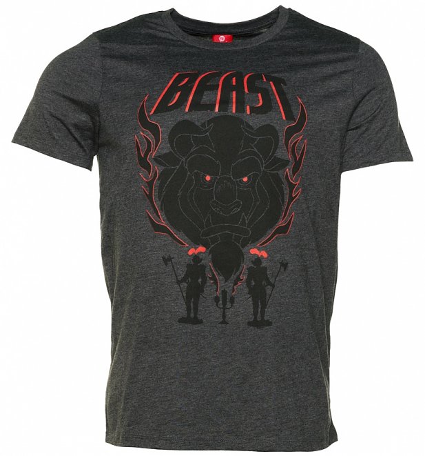 Men's Dark Grey Marl Beast Beauty And The Beast Disney T-Shirt Men's Dark Grey Marl Beast Beauty And The Beast Disney T-Shirt