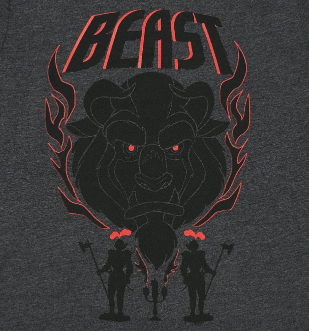 Men's Dark Grey Marl Beast Beauty And The Beast Disney T-Shirt Men's Dark Grey Marl Beast Beauty And The Beast Disney T-Shirt
