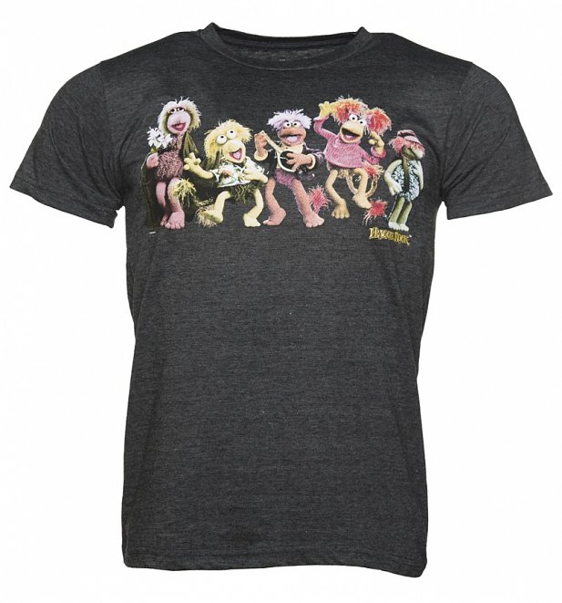 Men's Dark Grey Marl Fraggle Rock Characters T-Shirt Men's Dark Grey Marl Fraggle Rock Characters T-Shirt